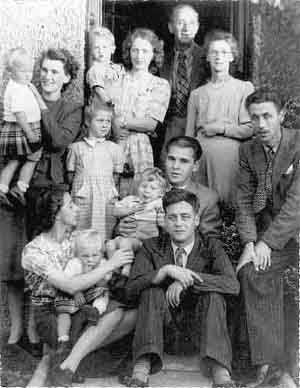 The Smith Family outside home at Edinburgh